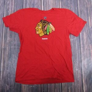 Chicago Blackhawks Shirt Mens Medium Red NHL Hockey Bollig 52 Reebok T-Shirt